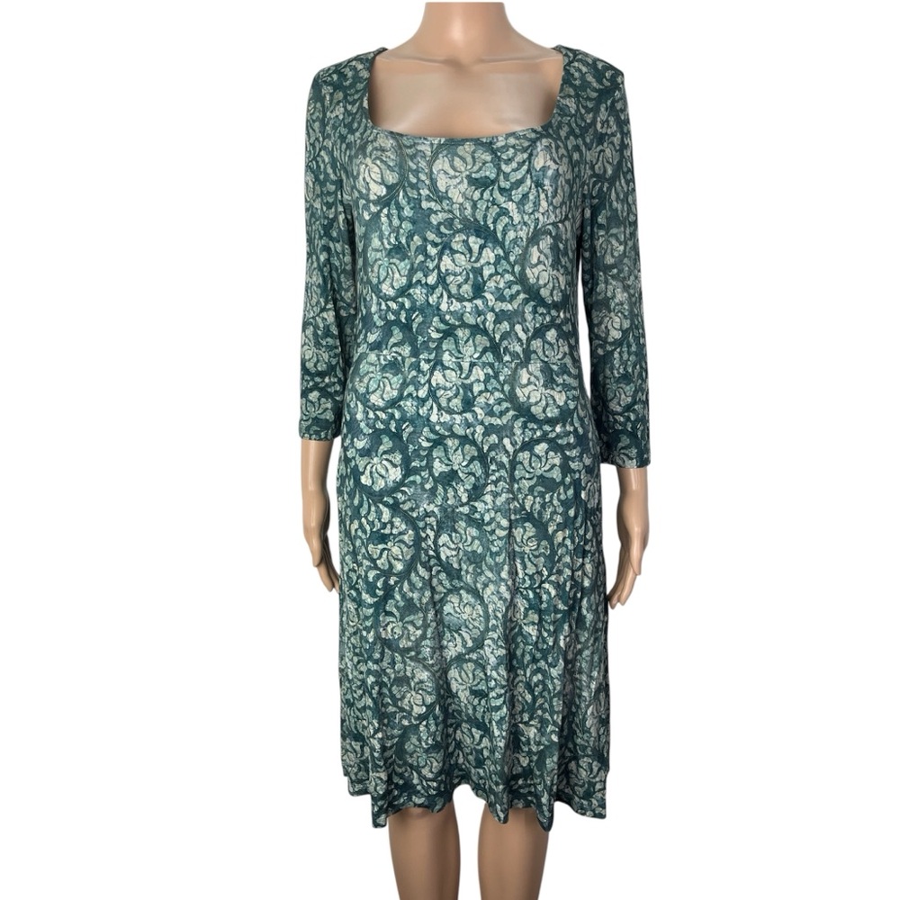 PERUVIAN CONNECTION Sant'Elia Jersey Lotus Blossom Casual Pullover Dress